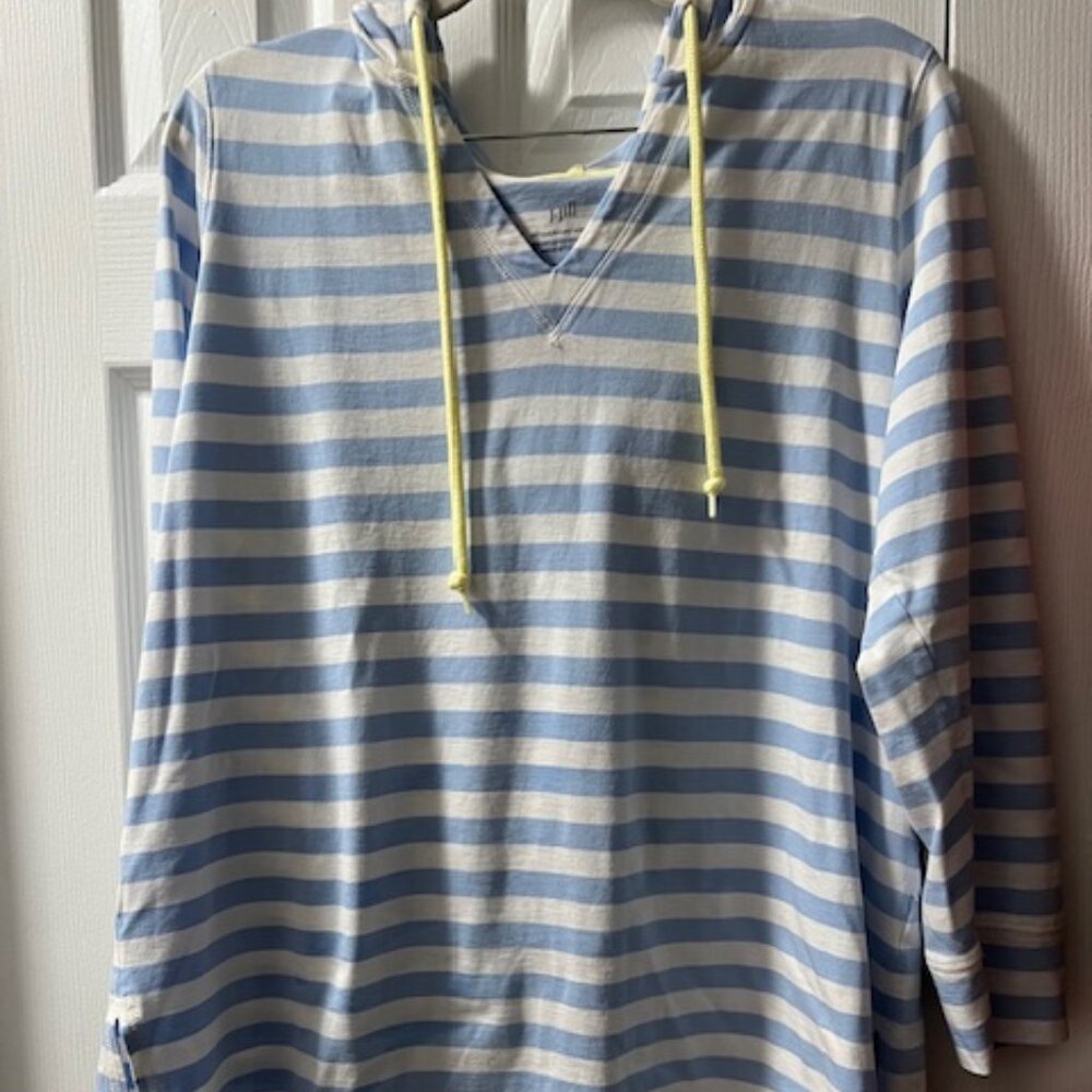 J. Jill Women's Striped Fit Everyday Hoodie